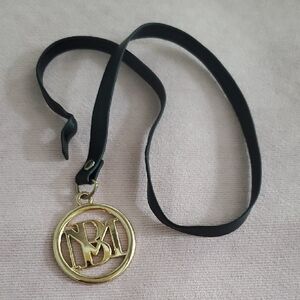 NBA Gold Circle Pendant with Black Strap